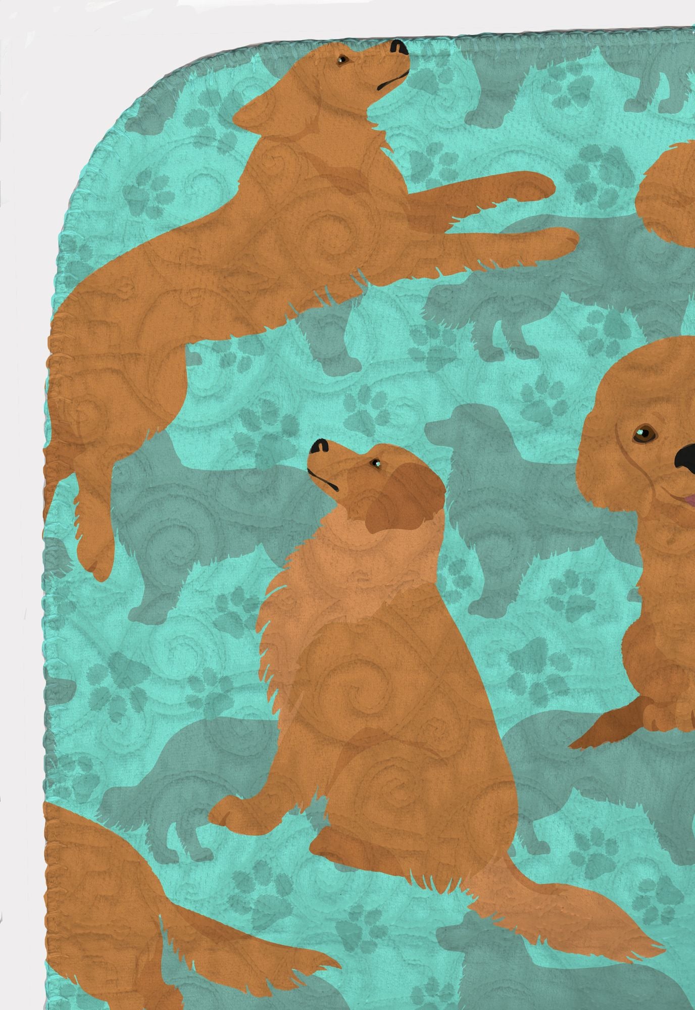 Golden Retriever Quilted Blanket 50x60 Artwork Pattern Quilted Throw Blanket for Bed, Couch, Sofa, Soft and Lightweight
