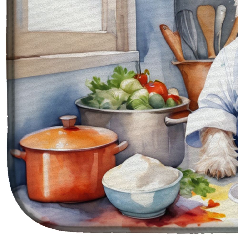 Westie The Chef Dish Drying Mat Absorbent Dish Drying Mat Pad for Kitchen Counter Dish Drainer Mat for Countertop, 14 x 21", Multicolor