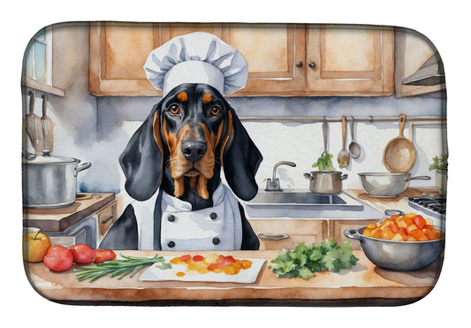 Black and Tan Coonhound The Chef Dish Drying Mat Absorbent Dish Drying Mat Pad for Kitchen Counter Dish Drainer Mat for Countertop, 14 x 21", Multicolor