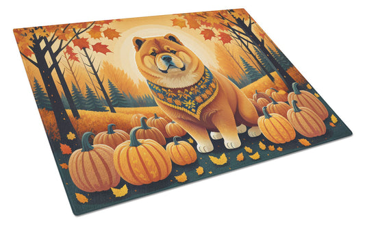 NEW Chow Chow Fall Glass Cutting Board Decorative Tempered Glass Kitchen Cutting and Serving Board Large Size Chopping Board