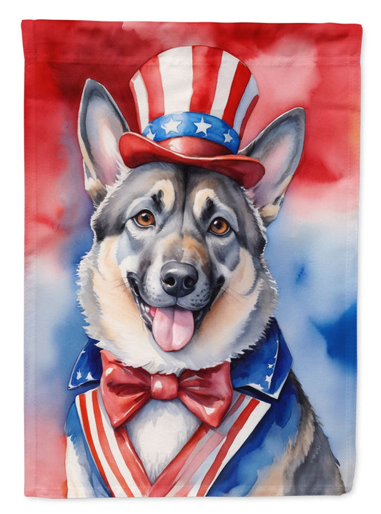 Norwegian Elkhound Patriotic American Garden Flag Mailbox Flag Decorative Yard Flag Banner Outside Patio Artwork Yard Flower Beds, Garden Size, Multicolor