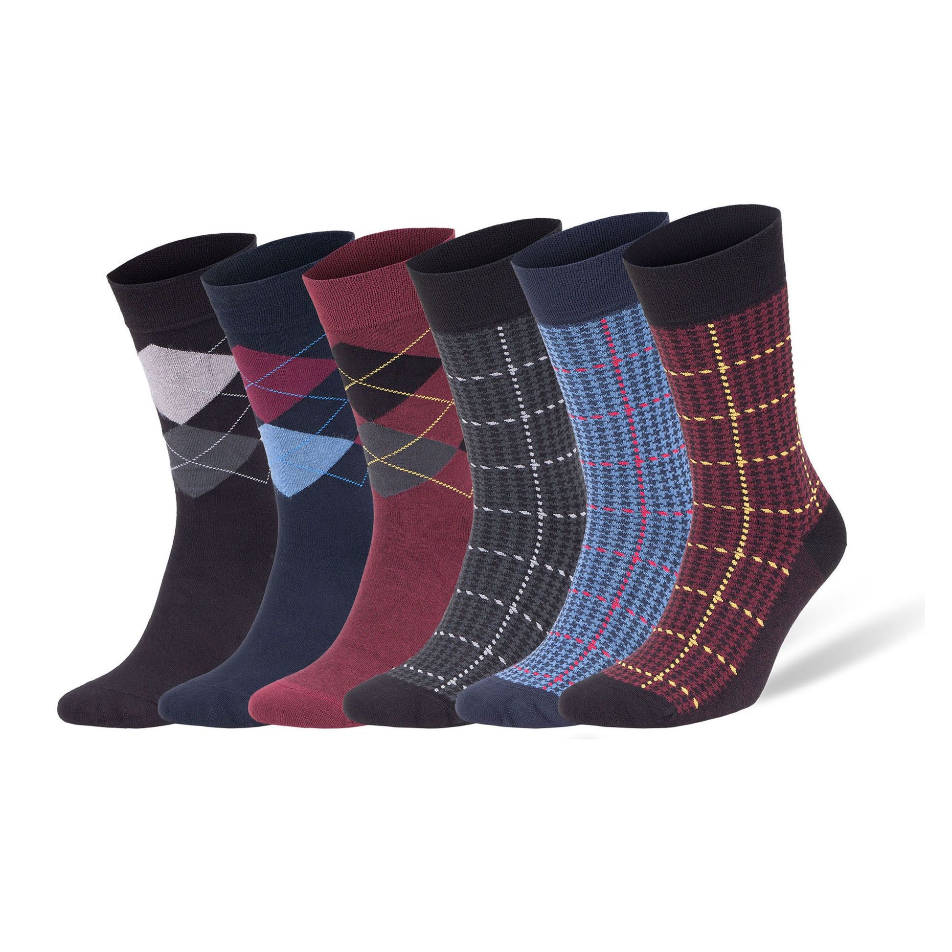Bamboo Dress Socks for Men Bamboo Fiber Business Trouser Socks 6 Pairs with Gift Box