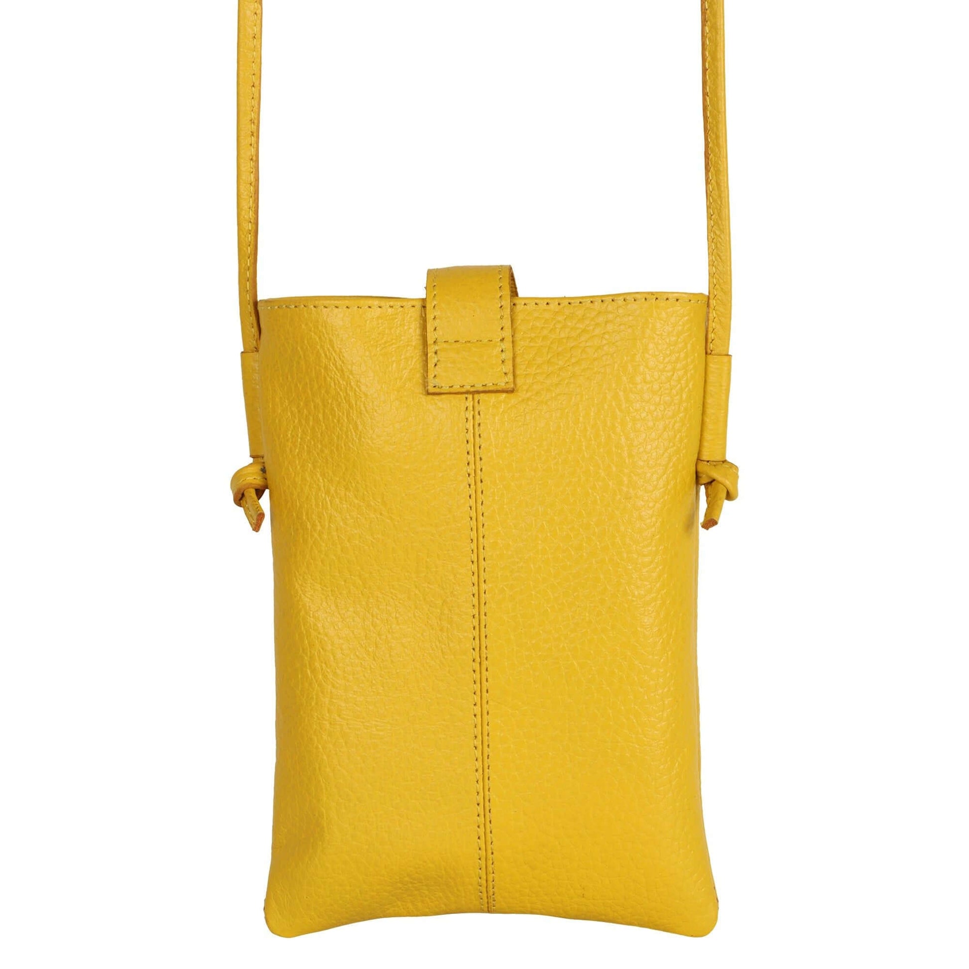 Jennie Small crossbody bag w/ slim strap closure & tassel - Canary Yellow