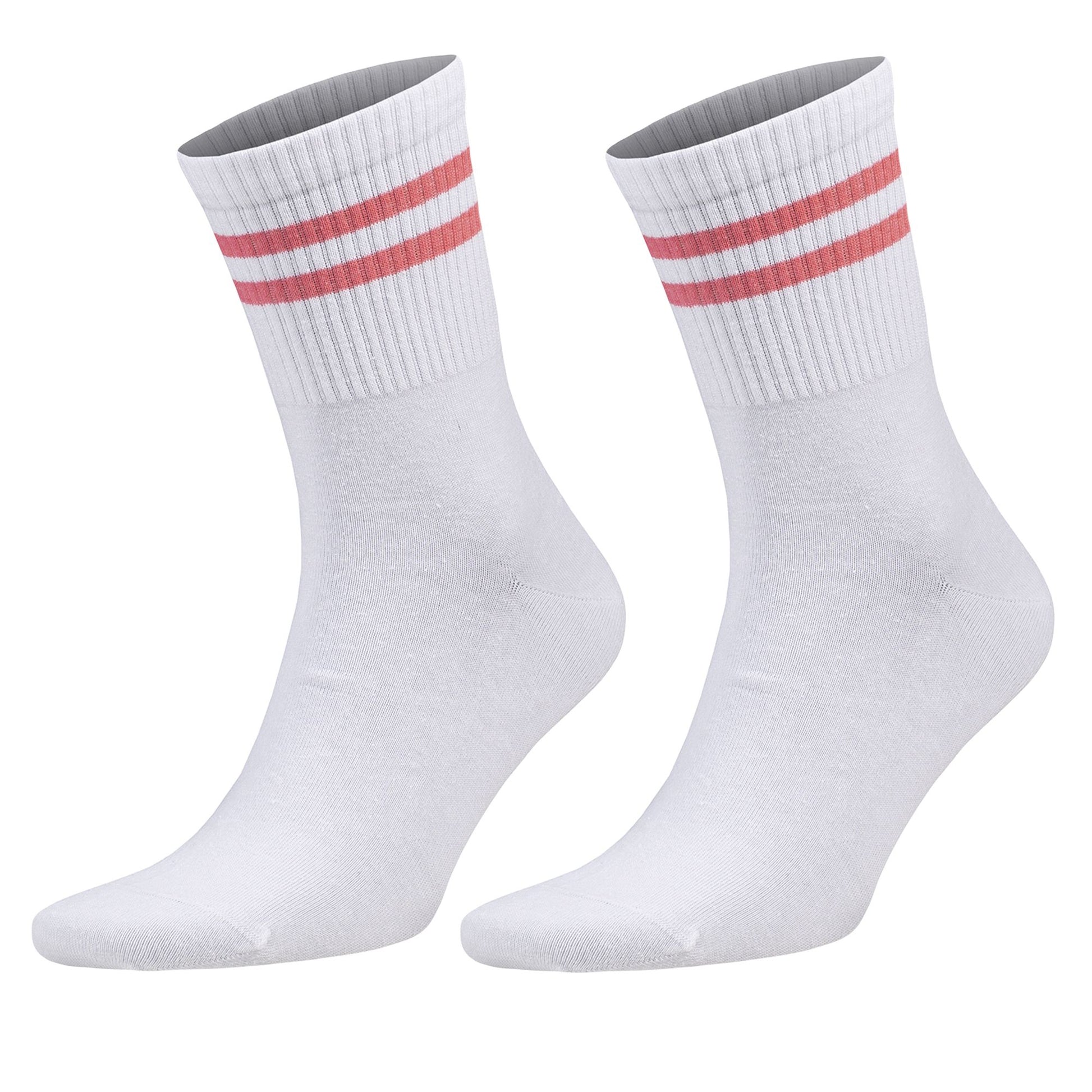Athletic Tennis Crew Socks for Women with Stripes 6 Pairs Shoe Size 5 to 10