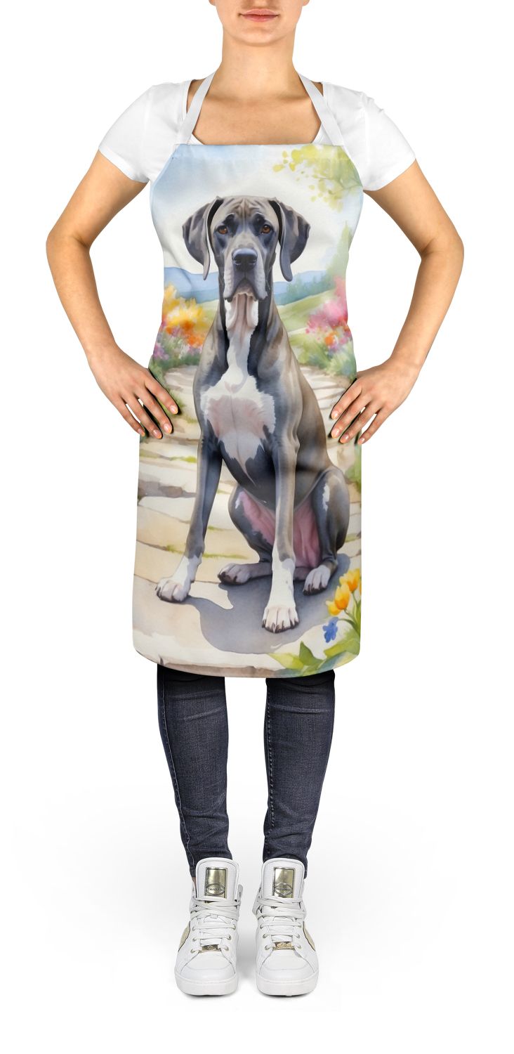 Great Dane Spring Path Apron Cooking Kitchen Server Baking Crafts Gardening for Adult Women Men, Unisex, Large, Multicolor