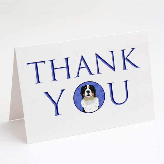 Bernese Mountain Dog #2 Thank You Greeting Cards Pack of 8 Blank Cards with Envelopes Whimsical A7 Size 5x7 Blank Note Cards