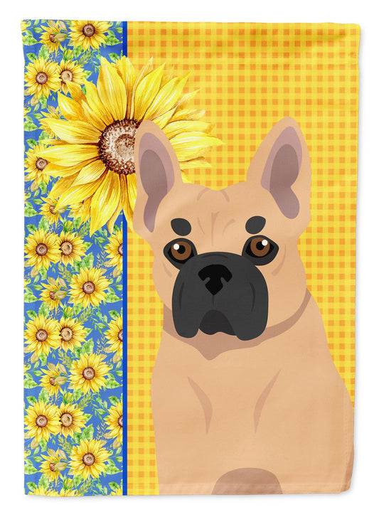 Summer Sunflowers Fawn French Bulldog Garden Flag Mailbox Flag Decorative Yard Flag Banner Outside Patio Artwork Yard Flower Beds, Garden Size, Multicolor