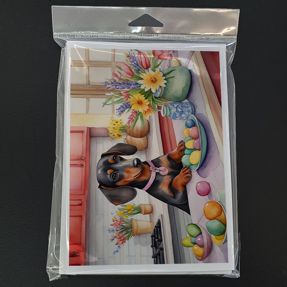 Decorating Easter Dachshund Greeting Cards Pack of 8 Blank Cards with Envelopes Whimsical A7 Size 5x7 Blank Note Cards