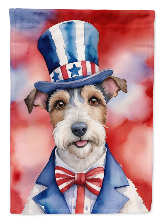 Fox Terrier Patriotic American Garden Flag Mailbox Flag Decorative Yard Flag Banner Outside Patio Artwork Yard Flower Beds, Garden Size, Multicolor