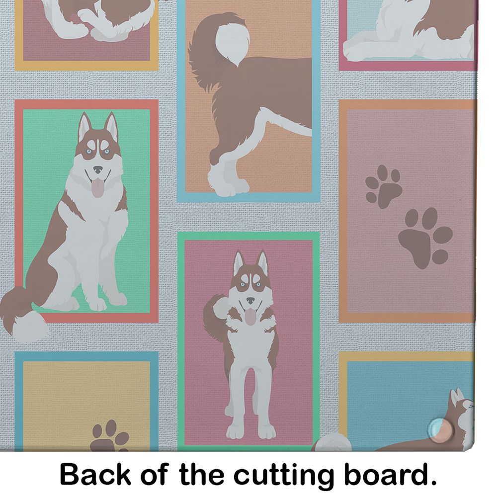 NEW Lots of Red Siberian Husky Glass Cutting Board Decorative Tempered Glass Kitchen Cutting and Serving Board Large Size Chopping Board