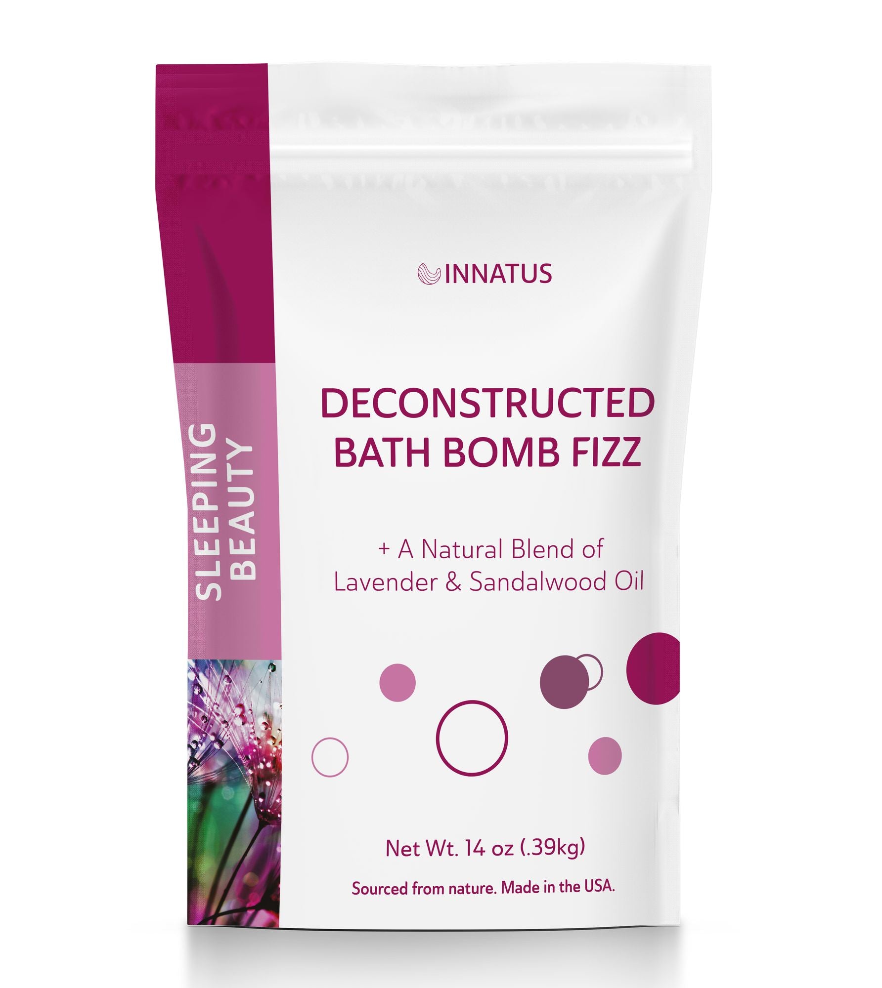 Sea Salt Fizzy Deconstructed Sleeping Beauty Bath Bomb – 14oz Bath Fizz – Infused with Lavender, Patchouli, Eucalyptus & Sandalwood Oils for Deep Relaxation & Skin Hydration "