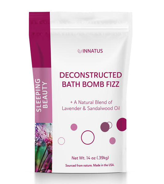 Sea Salt Fizzy Deconstructed Sleeping Beauty Bath Bomb – 14oz Bath Fizz – Infused with Lavender, Patchouli, Eucalyptus & Sandalwood Oils for Deep Relaxation & Skin Hydration "