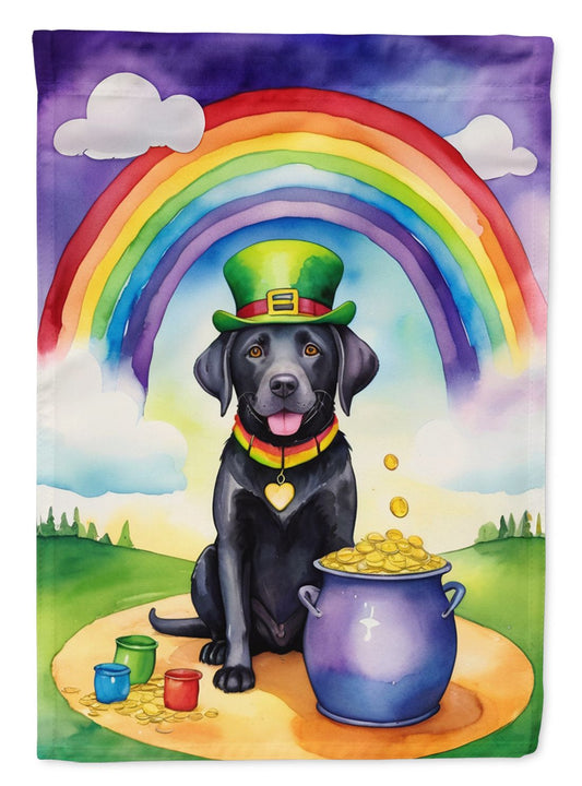 Labrador Retriever St Patrick's Day House Flag Large Porch Sleeve Pole Decorative Outside Yard Banner Artwork Wall Hanging, Polyester, House Size, Multicolor