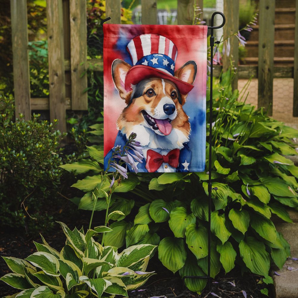 Corgi Patriotic American Garden Flag Mailbox Flag Decorative Yard Flag Banner Outside Patio Artwork Yard Flower Beds, Garden Size, Multicolor