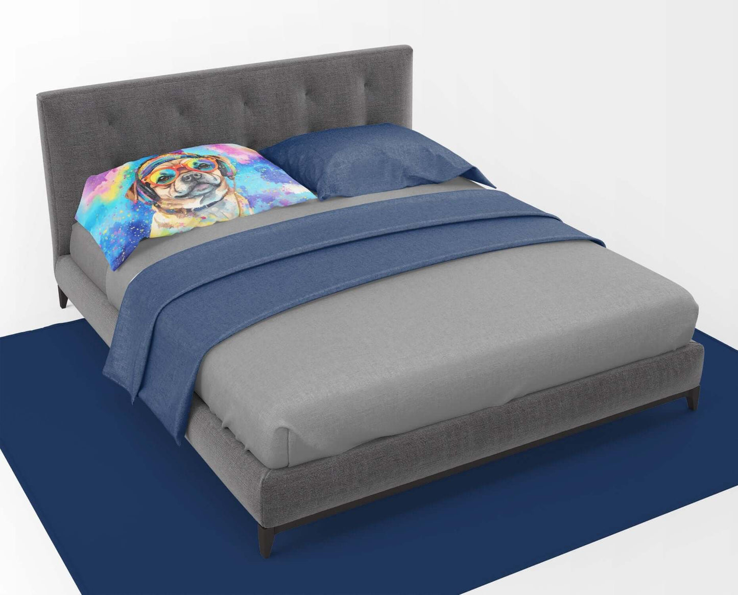 Pug Hippie Dawg Standard Pillowcase Lightweight Super Soft Easy Care Decorative Artwork Pillowcase, Standard