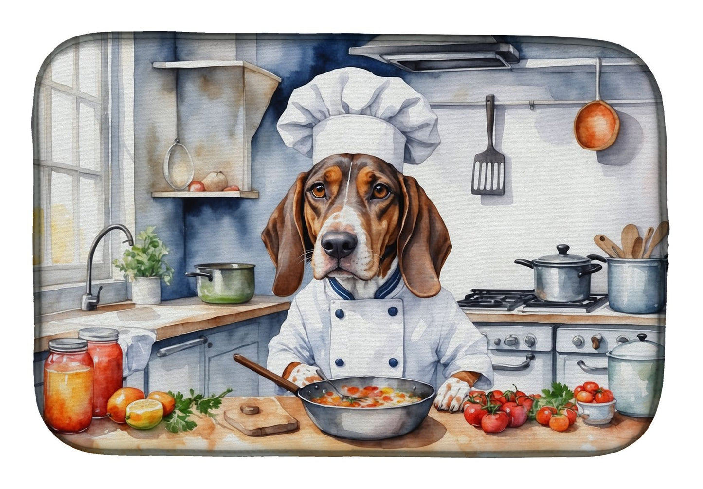 American English Coonhound The Chef Dish Drying Mat Absorbent Dish Drying Mat Pad for Kitchen Counter Dish Drainer Mat for Countertop, 14 x 21", Multicolor
