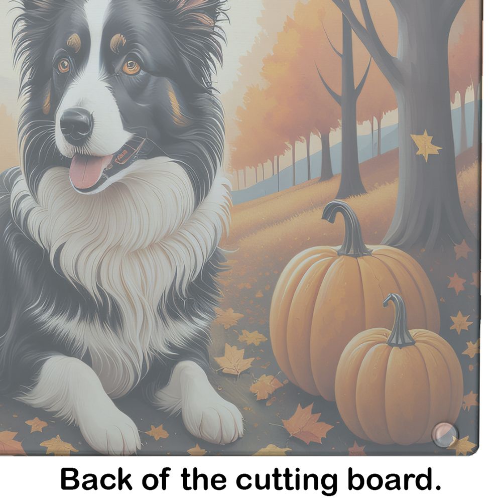 NEW Border Collie Fall Glass Cutting Board Decorative Tempered Glass Kitchen Cutting and Serving Board Large Size Chopping Board