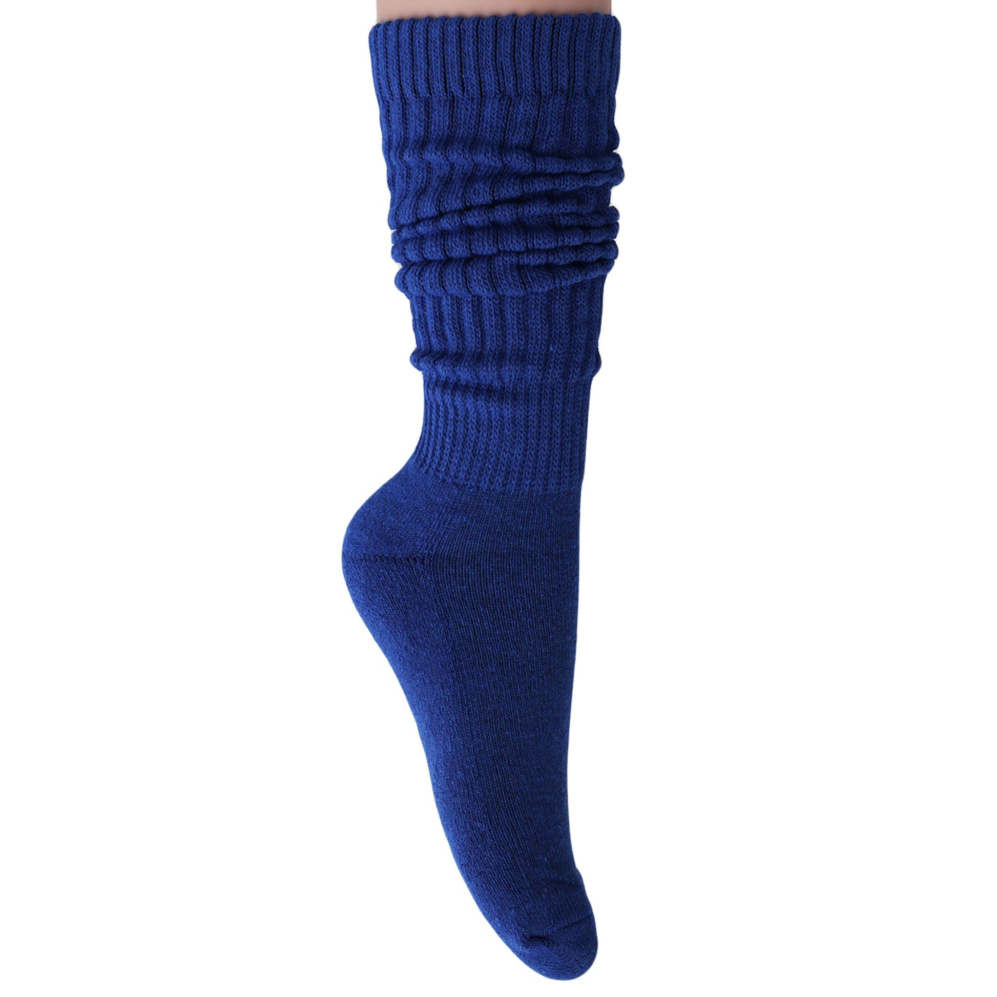 Slouch Socks for Women Extra Long Heavy Slouchy Scrunch Cotton Socks 1 Pair Shoe Size 5 to 10