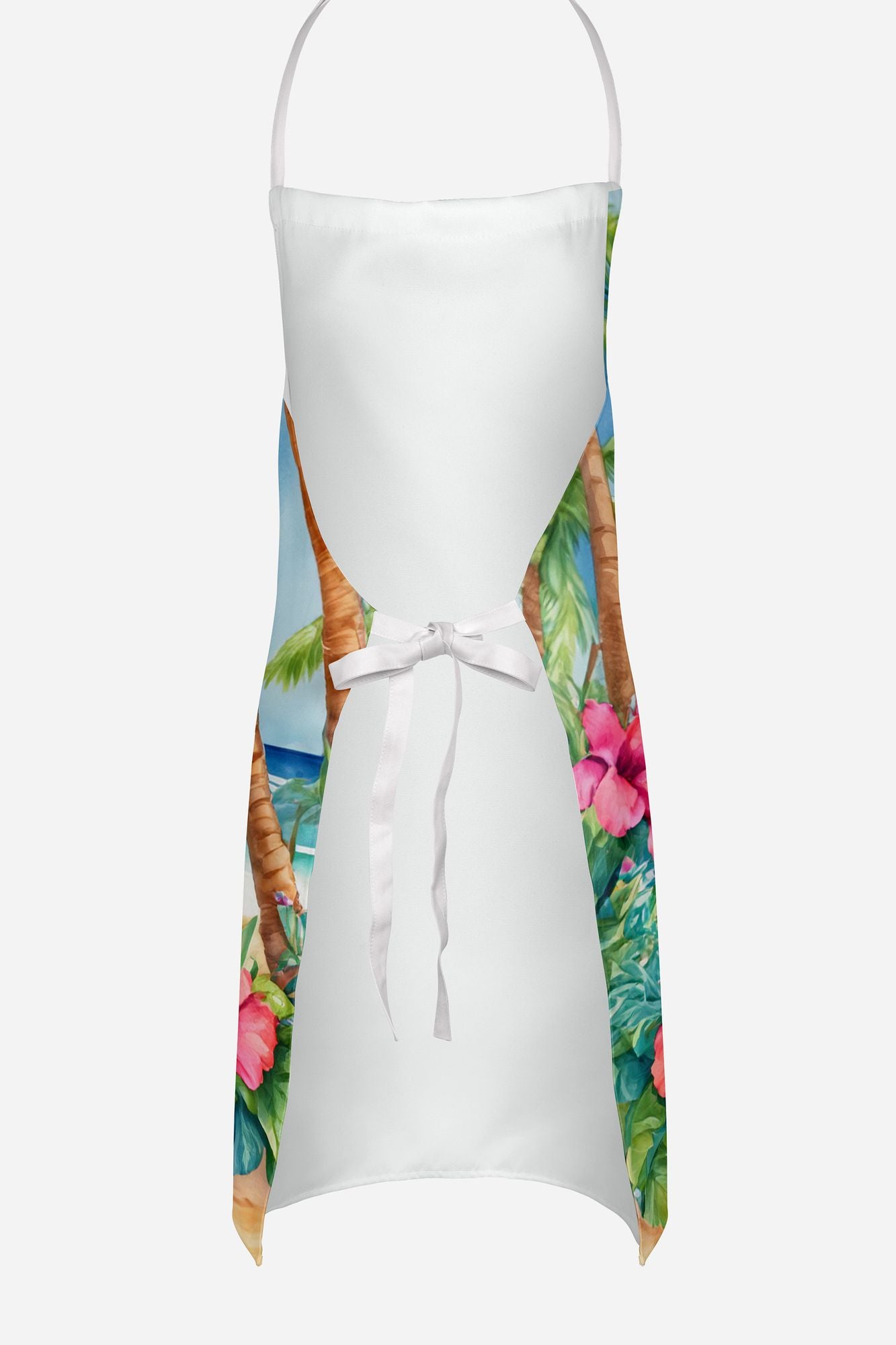White Poodle Luau Apron Cooking Kitchen Server Baking Crafts Gardening for Adult Women Men, Unisex, Large, Multicolor