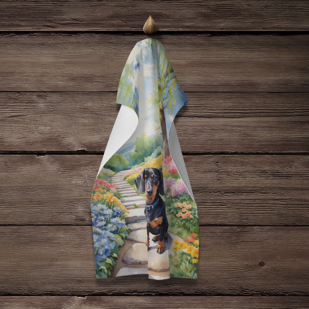 Dachshund Spring Path Kitchen Towel Dish Cloths Guest Hand Towel Decorative Bathroom Towel for Face,Tea, Dishcloth, Kitchen and Bath