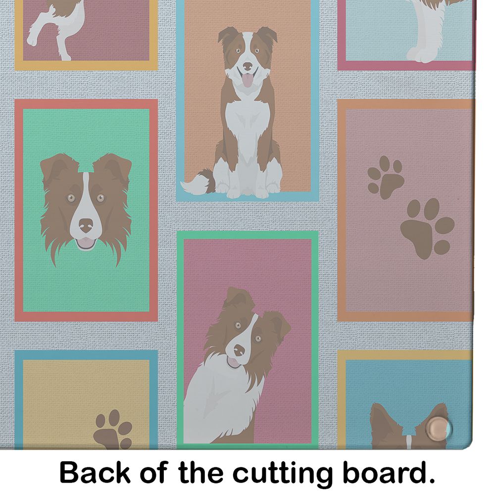 NEW Lots of Red Border Collie Glass Cutting Board Decorative Tempered Glass Kitchen Cutting and Serving Board Large Size Chopping Board