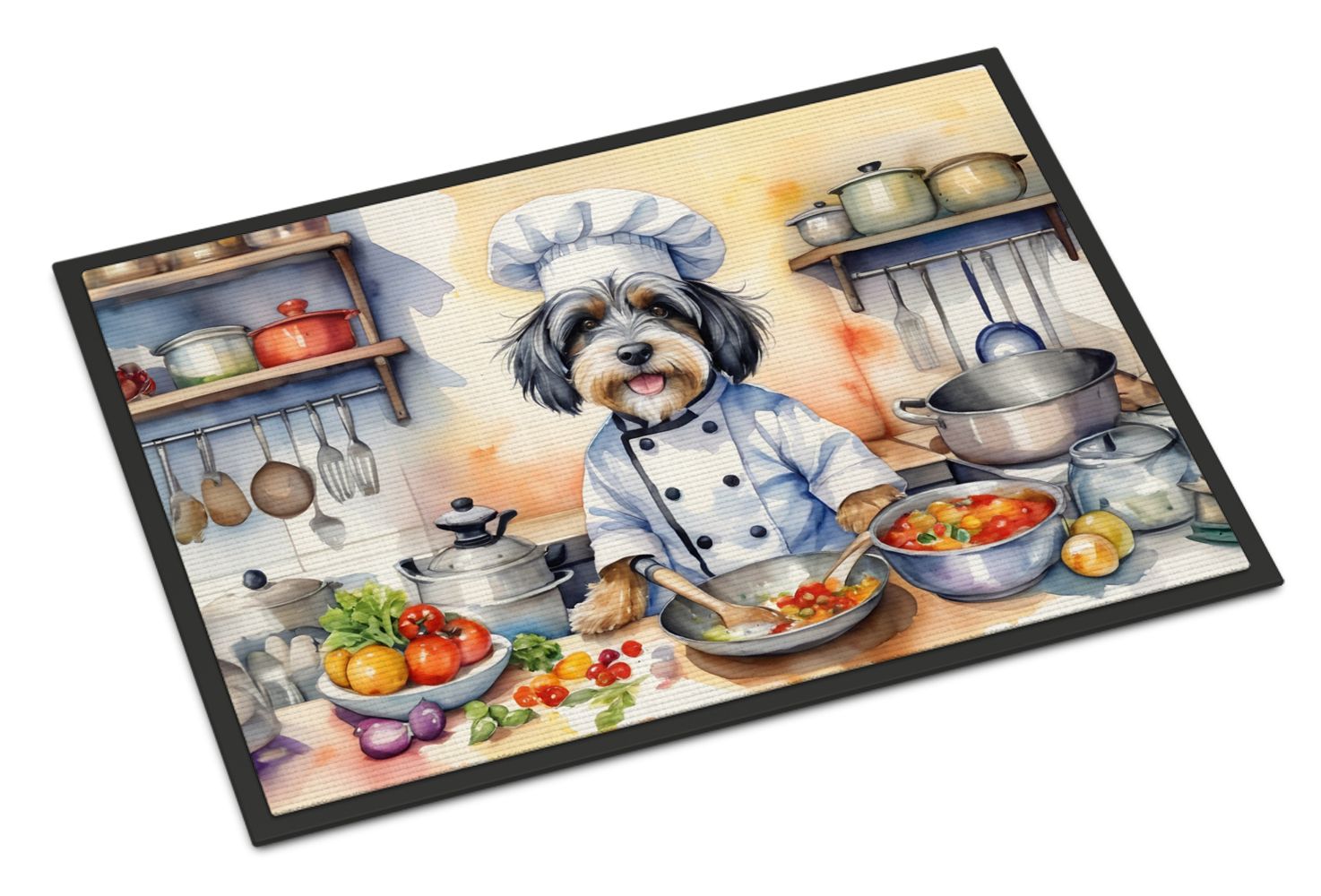 NEW Tibetan Terrier The Chef Doormat Front Door Mat Indoor Outdoor Rugs for Entryway, Non Slip Washable Low Pile, 18H X 27W