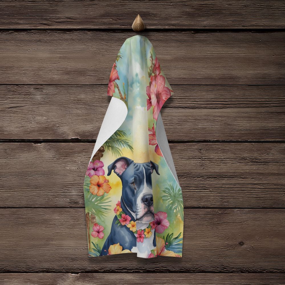 NEW Staffordshire Bull Terrier Luau Kitchen Towel Dish Cloths Guest Hand Towel Decorative Bathroom Towel for Face,Tea, Dishcloth, Kitchen and Bath