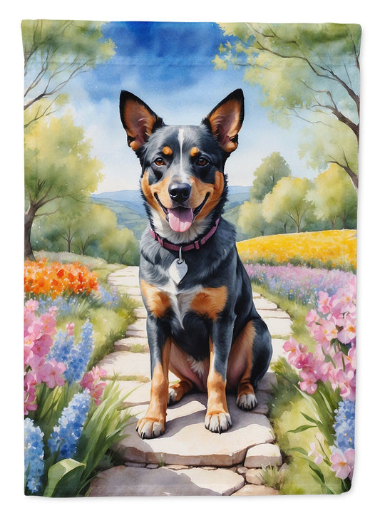 Australian Cattle Dog Spring Garden Garden Flag Mailbox Flag Decorative Yard Flag Banner Outside Patio Artwork Yard Flower Beds, Garden Size, Multicolor