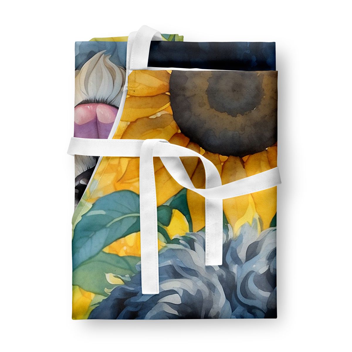 Portuguese Water Dog in Sunflowers Apron Cooking Kitchen Server Baking Crafts Gardening for Adult Women Men, Unisex, Large, Multicolor