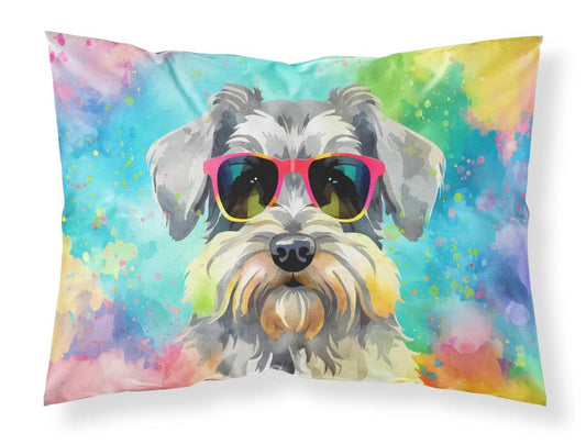 Schnauzer Hippie Dawg Standard Pillowcase Lightweight Super Soft Easy Care Decorative Artwork Pillowcase, Standard