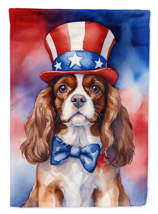 Cavalier Spaniel Patriotic American Garden Flag Mailbox Flag Decorative Yard Flag Banner Outside Patio Artwork Yard Flower Beds, Garden Size, Multicolor