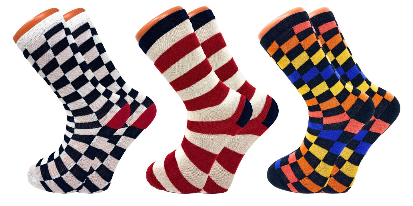 Colorful Funny Socks Novelty Crazy Cotton Crew Dress Socks 6 Pairs