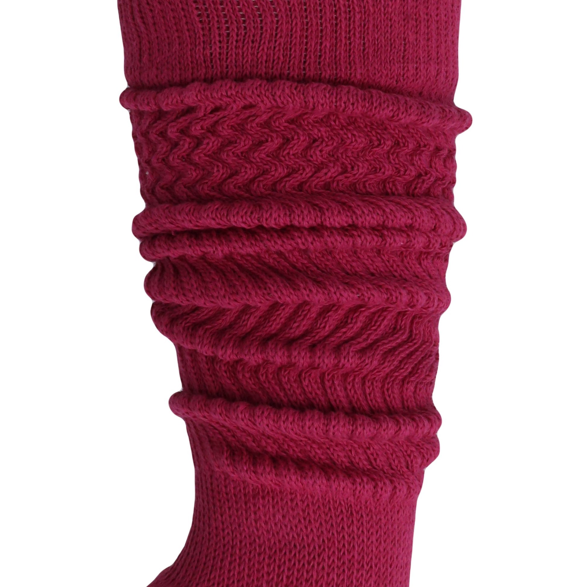 Women's Extra Long Slouch Scrunch Socks Knee High, Cotton Blend, Pack of 2, Fits Shoe Sizes 5-10, 80s Style, 28 Colors