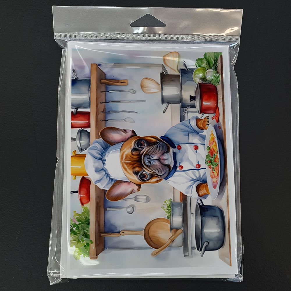 French Bulldog The Chef Greeting Cards Pack of 8 Blank Cards with Envelopes Whimsical A7 Size 5x7 Blank Note Cards