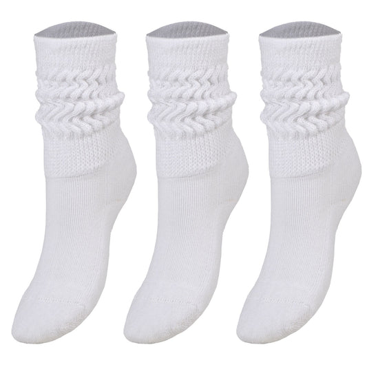 Kids Slouch Socks for Girls and Boys Knee High Cotton Scrunch Socks 3 to 15 Years Old 3 Pairs