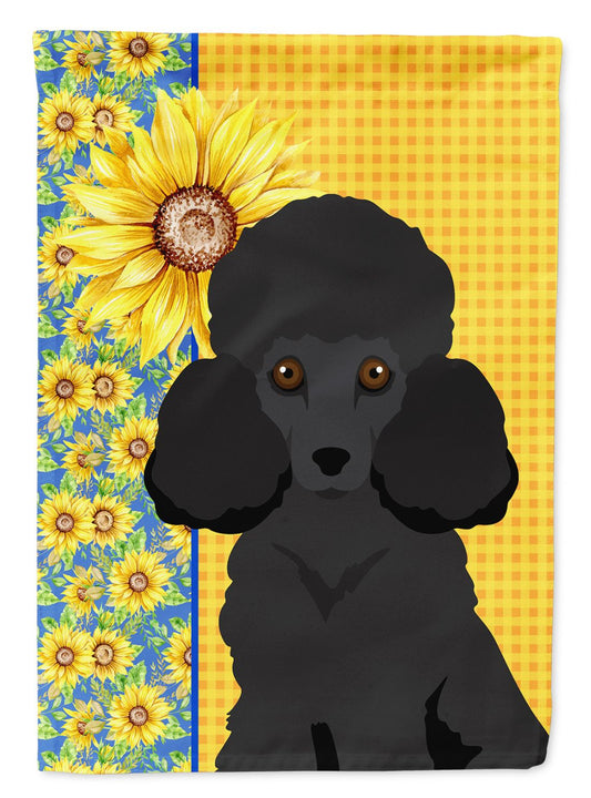 Summer Sunflowers Toy Black Poodle Garden Flag Mailbox Flag Decorative Yard Flag Banner Outside Patio Artwork Yard Flower Beds, Garden Size, Multicolor