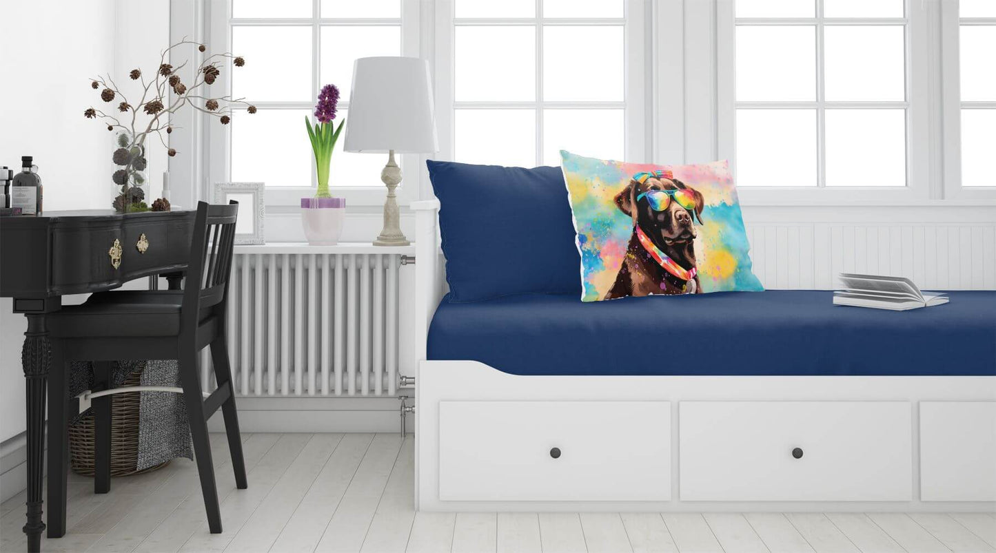 Chocolate Labrador Hippie Dawg Standard Pillowcase Lightweight Super Soft Easy Care Decorative Artwork Pillowcase, Standard