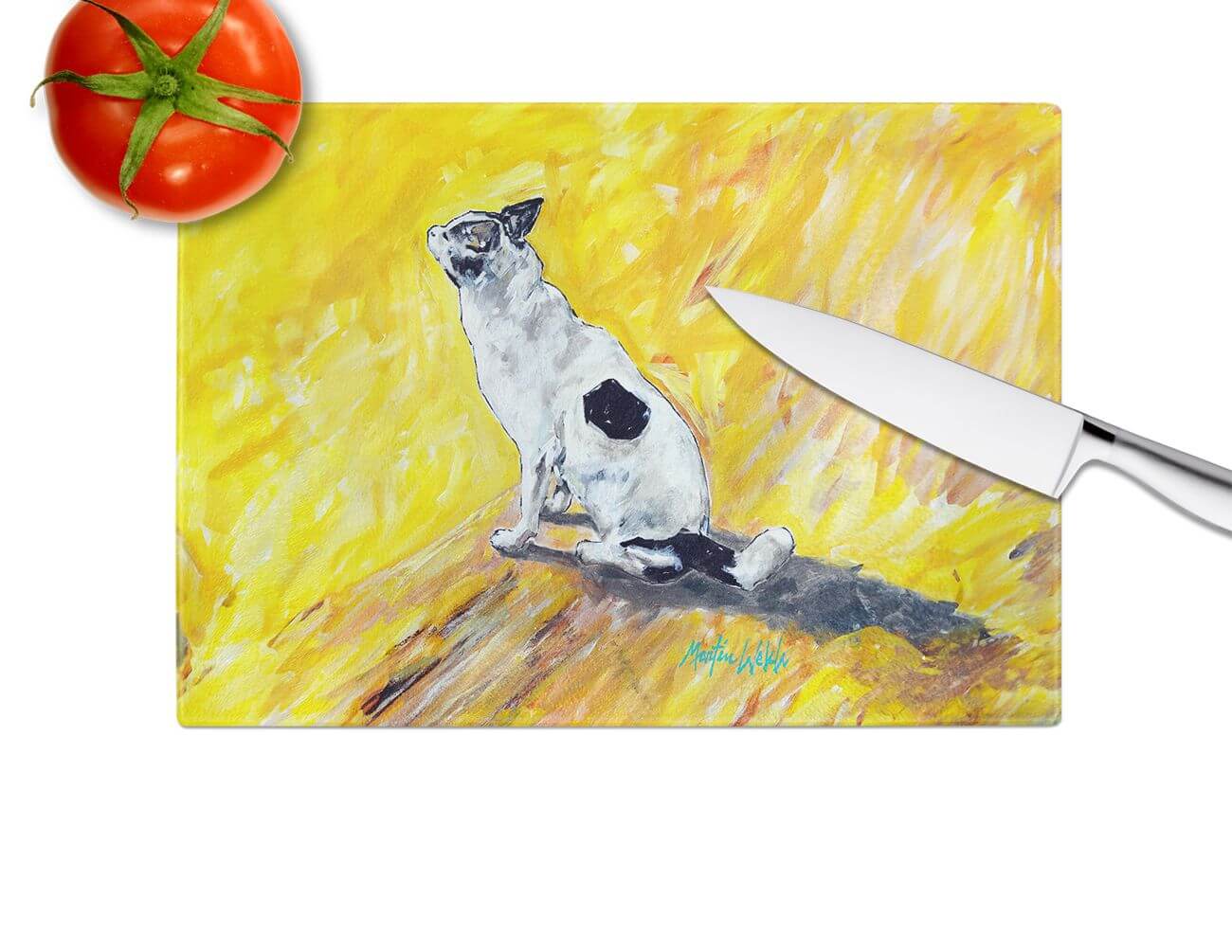 NEW Sleeping In The Sunshine Dog Glass Cutting Board Decorative Tempered Glass Kitchen Cutting and Serving Board Large Size Chopping Board