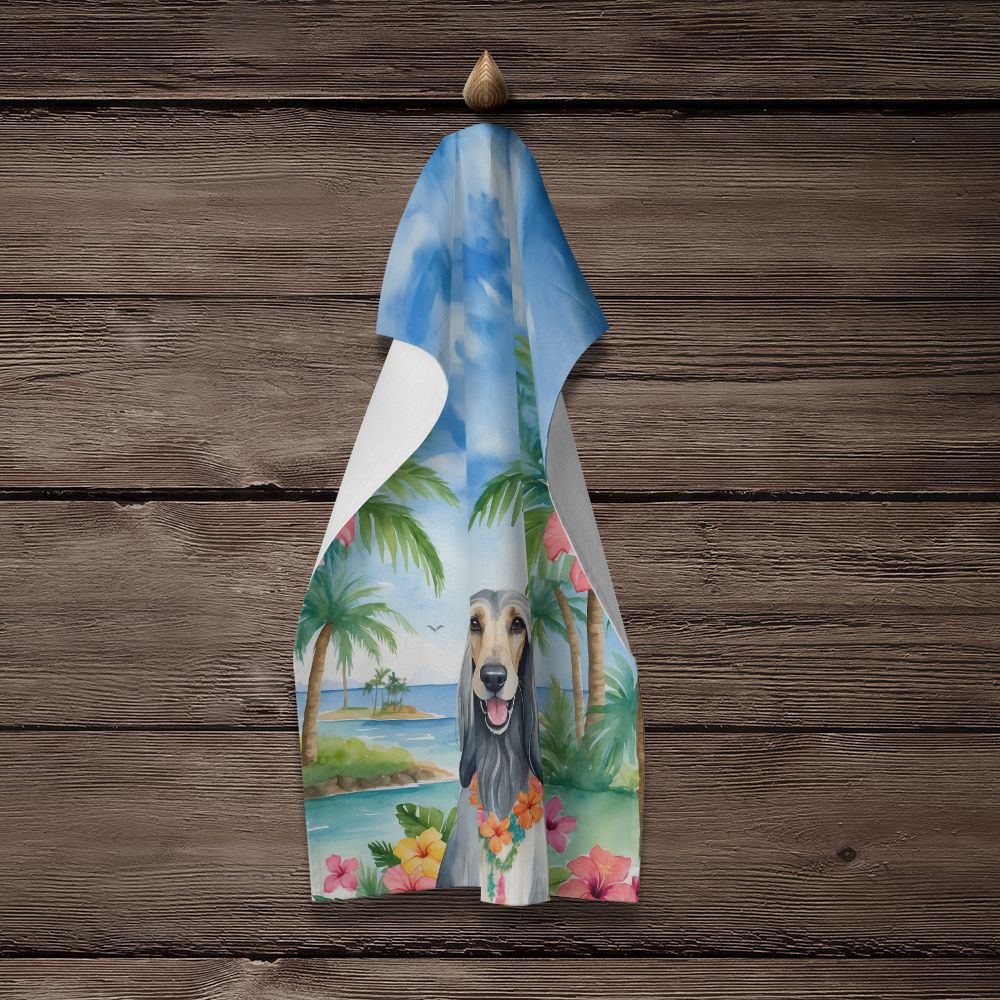 Afghan Hound Luau Kitchen Towel Dish Cloths Guest Hand Towel Decorative Bathroom Towel for Face,Tea, Dishcloth, Kitchen and Bath