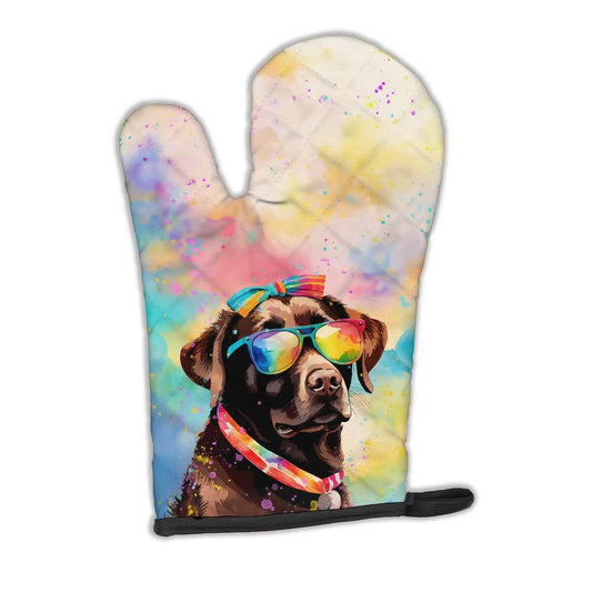Chocolate Labrador Hippie Dawg Oven Mitt Heat Resistant Thick Oven Mitt for Hot Pans and Oven, Kitchen Mitt Protect Hands, Cooking Baking Glove