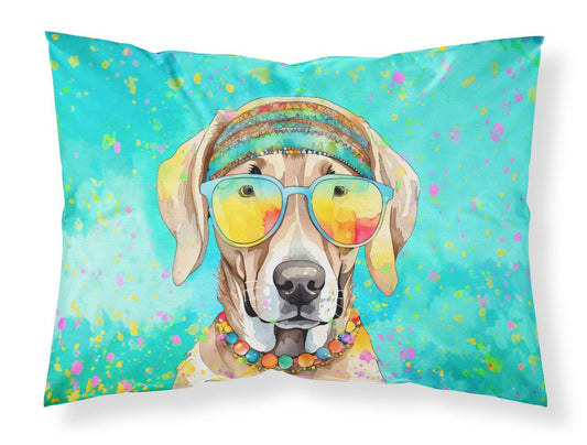 Weimaraner Hippie Dawg Standard Pillowcase Lightweight Super Soft Easy Care Decorative Artwork Pillowcase, Standard