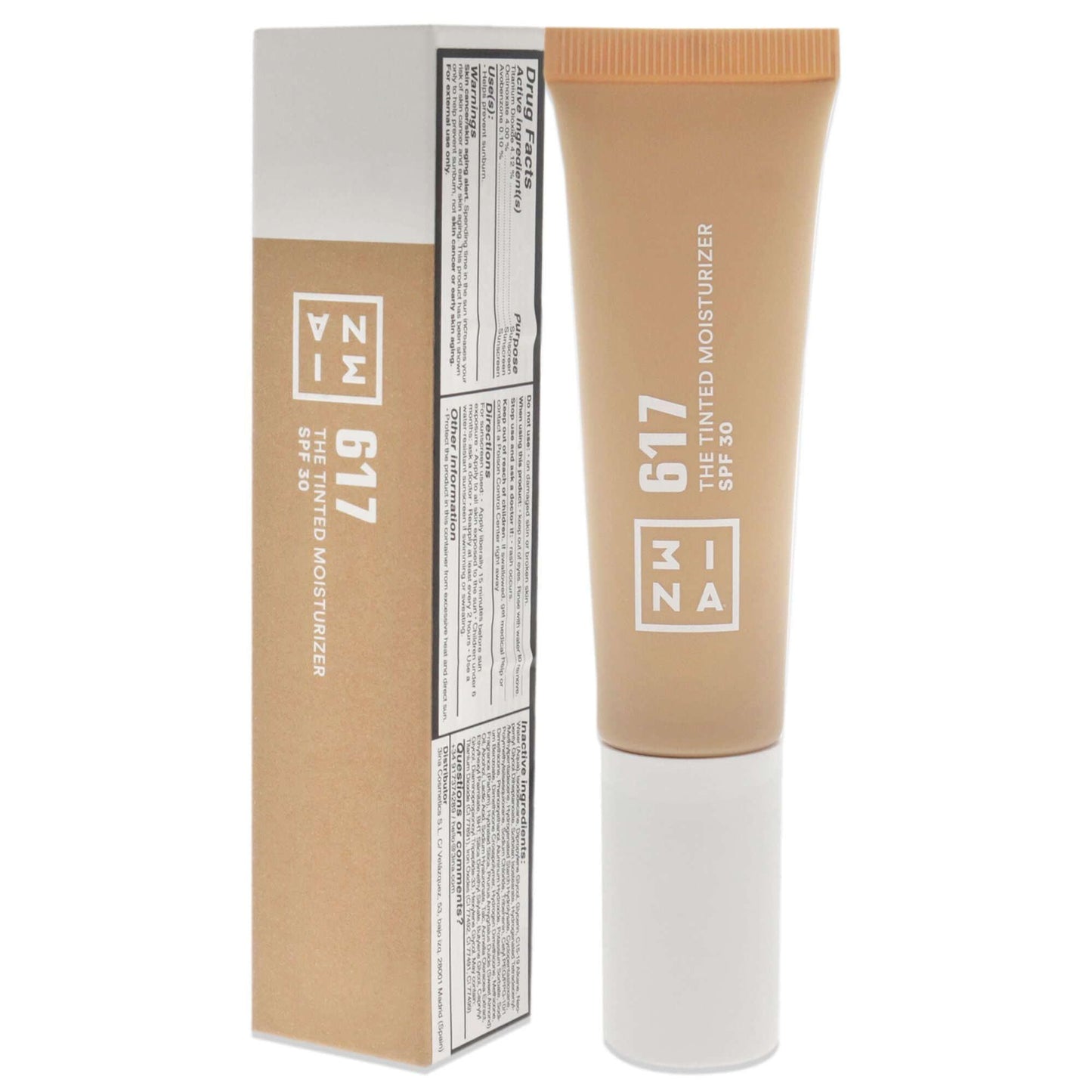 The Tinted Moisturizer SPF 30 - 617 Medium-Tan With Rich Pink Undertone by 3INA for Women - 1 oz Foundation - Clothes For Her Online Store