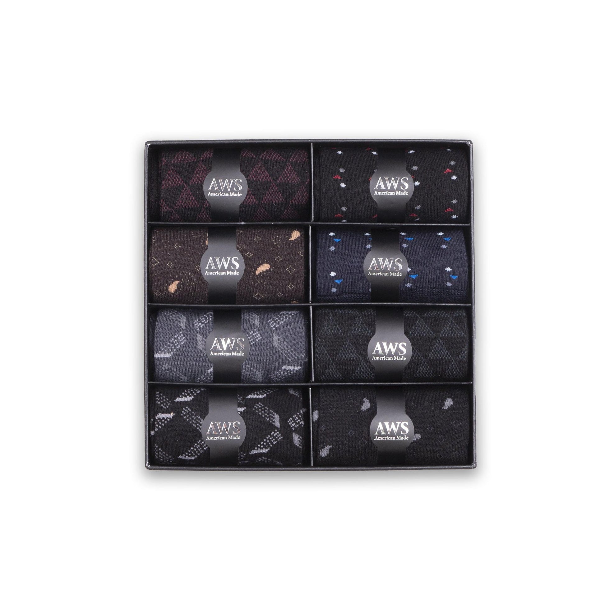 Men's Bamboo Trouser Dress Socks with Gift Box 8 Pairs Size 8-11.5