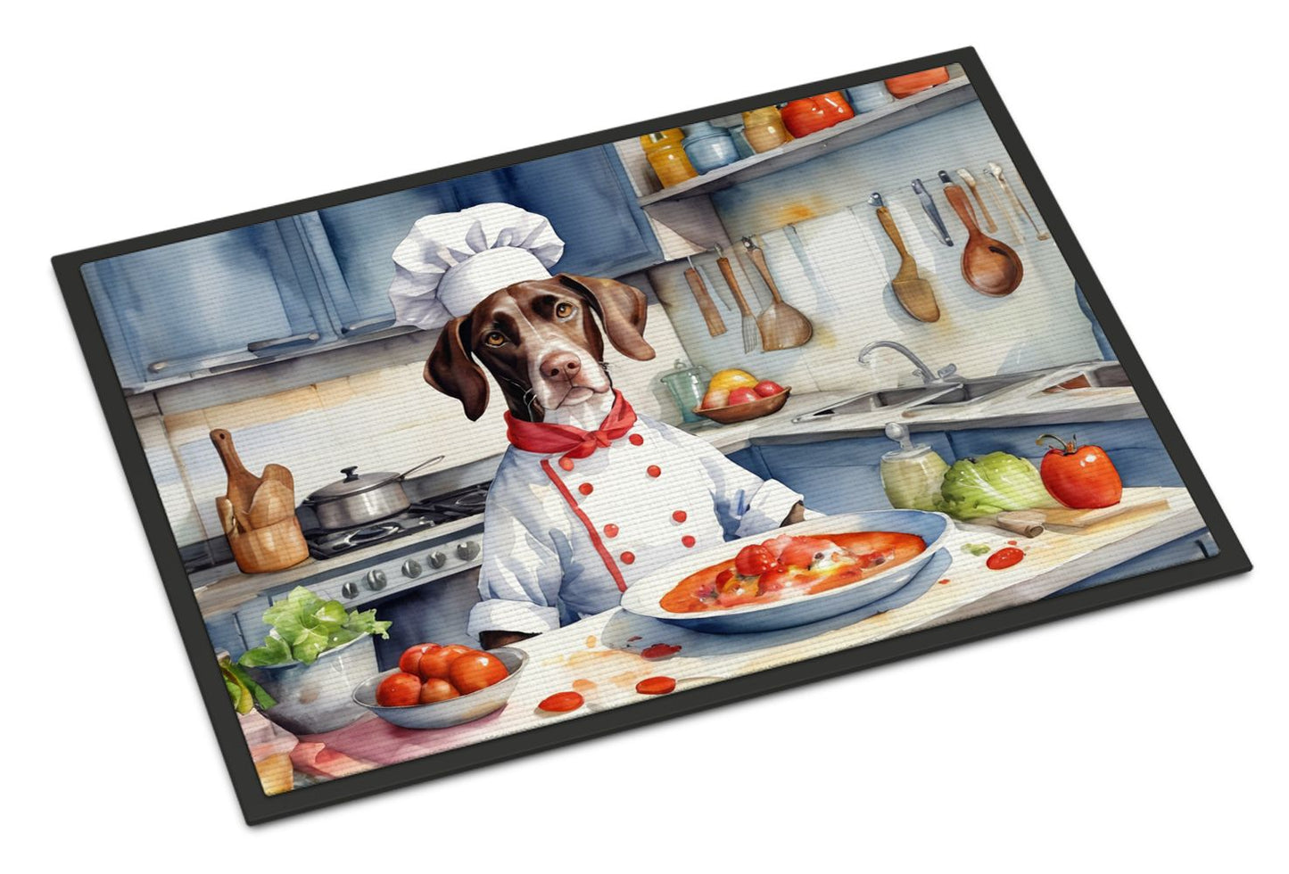Pointer The Chef Doormat Front Door Mat Indoor Outdoor Rugs for Entryway, Non Slip Washable Low Pile, 24H X 36W