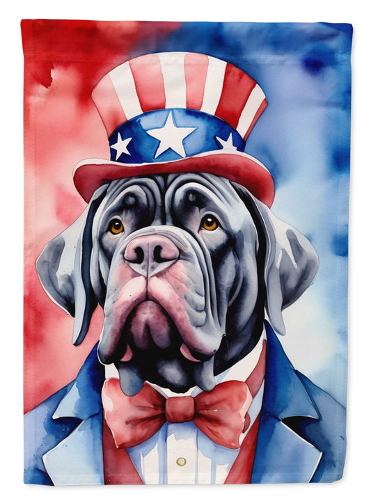 Neapolitan Mastiff Patriotic American House Flag Large Porch Sleeve Pole Decorative Outside Yard Banner Artwork Wall Hanging, Polyester, House Size, Multicolor