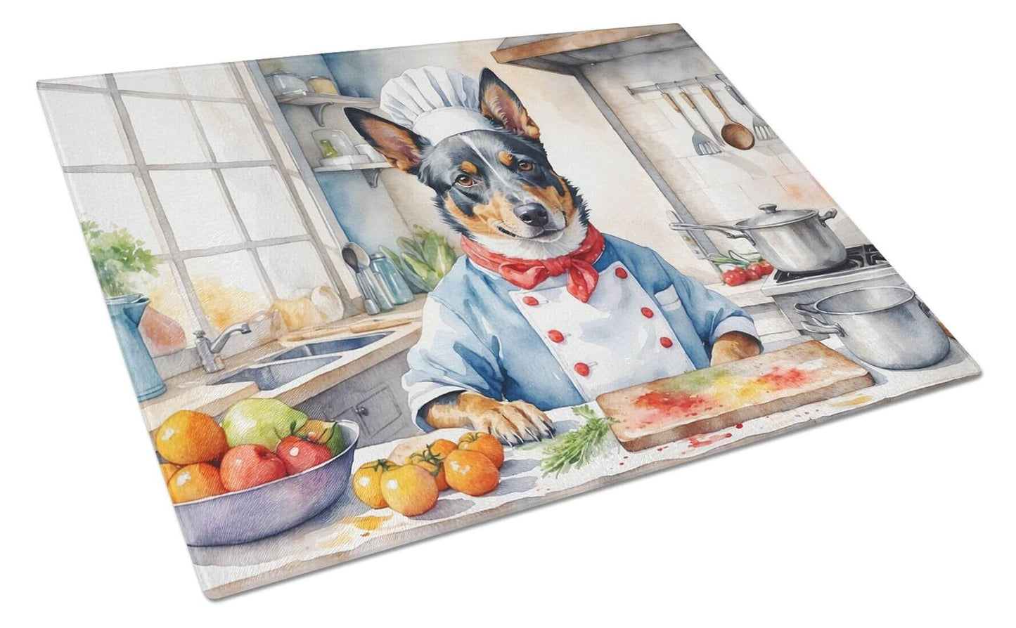NEW Australian Cattle Dog The Chef Glass Cutting Board Decorative Tempered Glass Kitchen Cutting and Serving Board Large Size Chopping Board