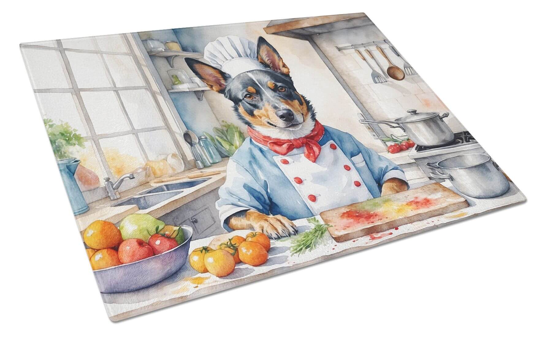 NEW Australian Cattle Dog The Chef Glass Cutting Board Decorative Tempered Glass Kitchen Cutting and Serving Board Large Size Chopping Board