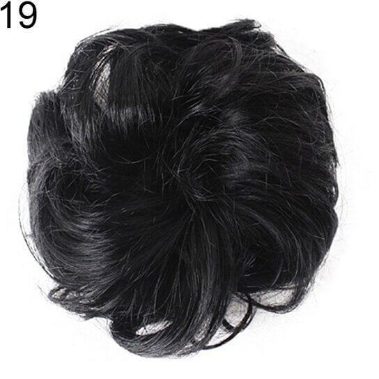 Women Hair Bun Extension Wavy Curly Messy Donut Chignons Wig Hairpiece - Clothes For Her Online Store