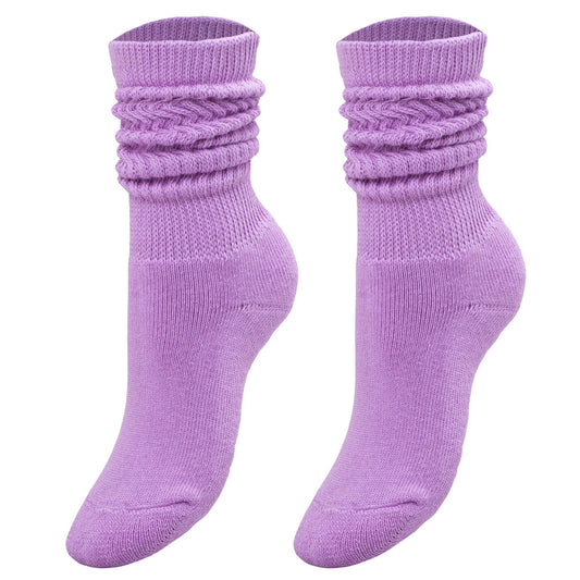 Lilac Kids Slouch Socks 1 Pair Knee High Long Cotton Scrunch Socks 3 to 15 Years Old