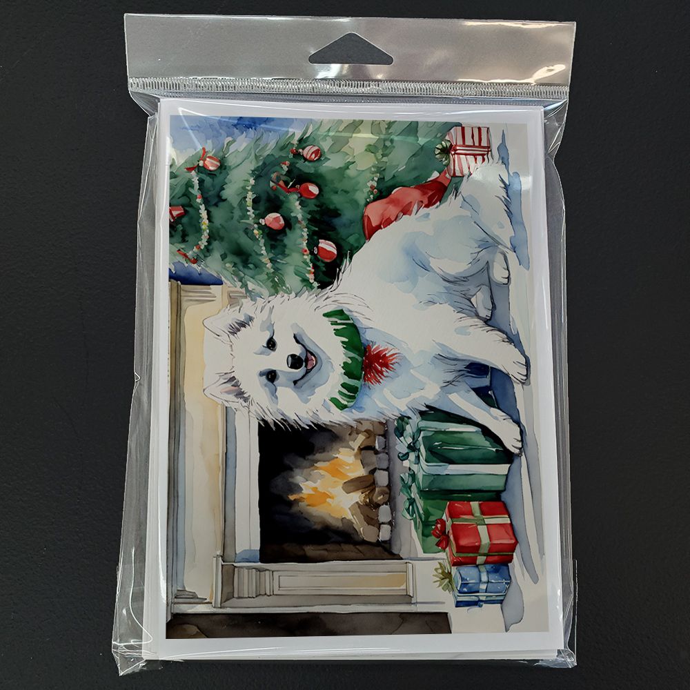American Eskimo Christmas Greeting Cards Pack of 8 Blank Cards with Envelopes Whimsical A7 Size 5x7 Blank Note Cards